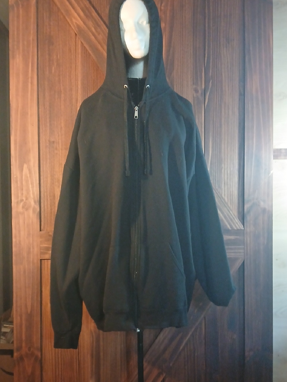 Men's Black Full-Zip Hoodie Sweater